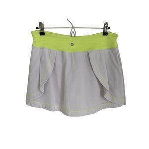 Kayodan Marika Tennis Skort Shorts  Off-white Lime Yellow Size Med